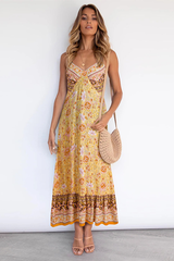 V Neck Floral Boho Dress Newgew