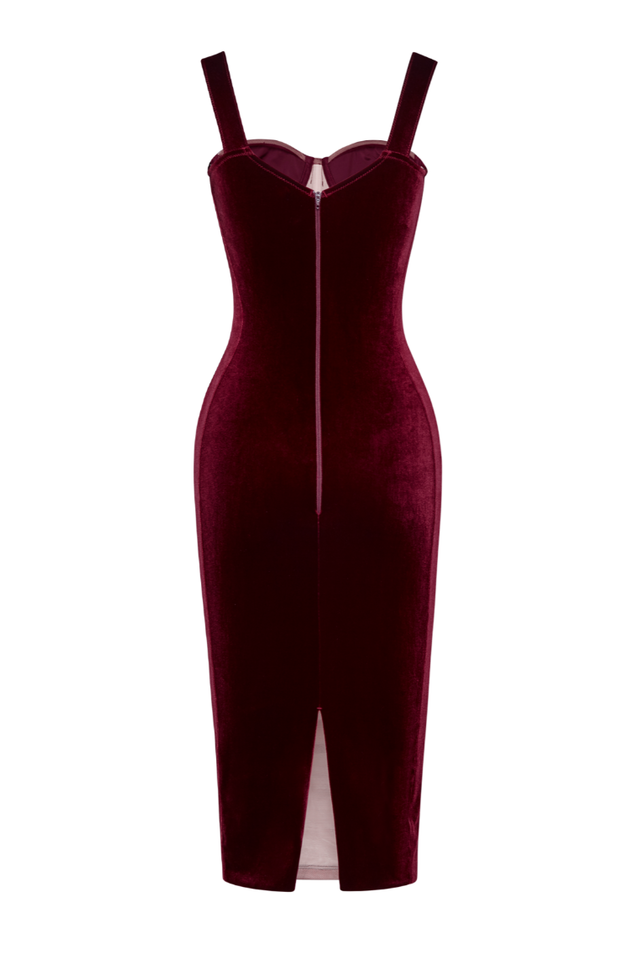 Velvet Soft Net Midi Dress Newgew