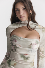Vintage Floral Draped Corset Dress Newgew