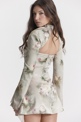 Vintage Floral Draped Corset Dress Newgew