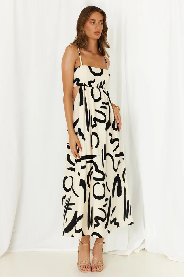 Summer Sling Printed Midi Dress Newgew