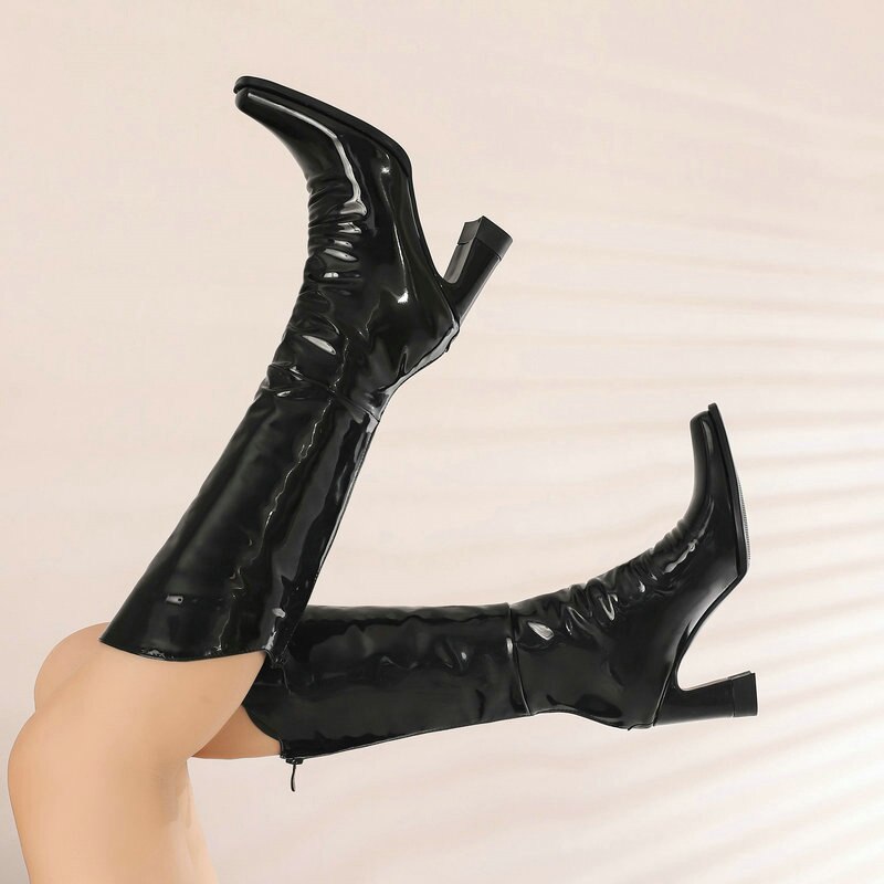 Ladies Patent PU Leather Boots Newgew