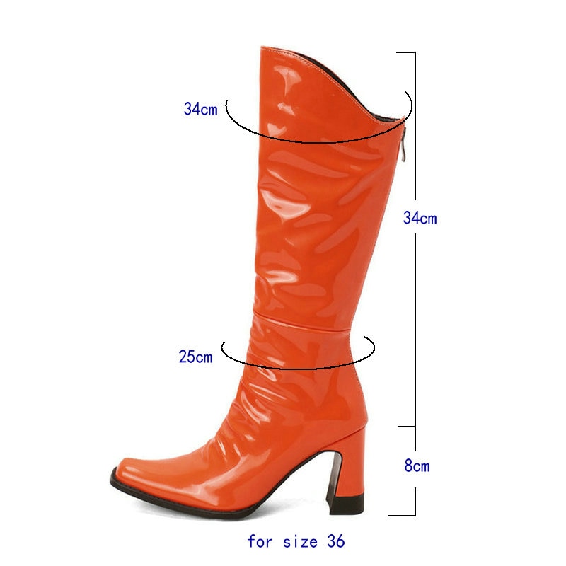 Ladies Patent PU Leather Boots Newgew