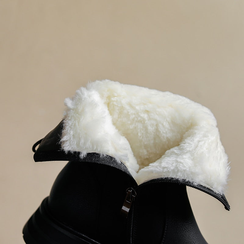 Winter Leather Ankle Boots Newgew