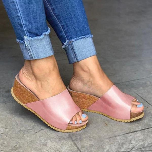 Style Peep Toe Slip-On Wedges Sandals Pairmore