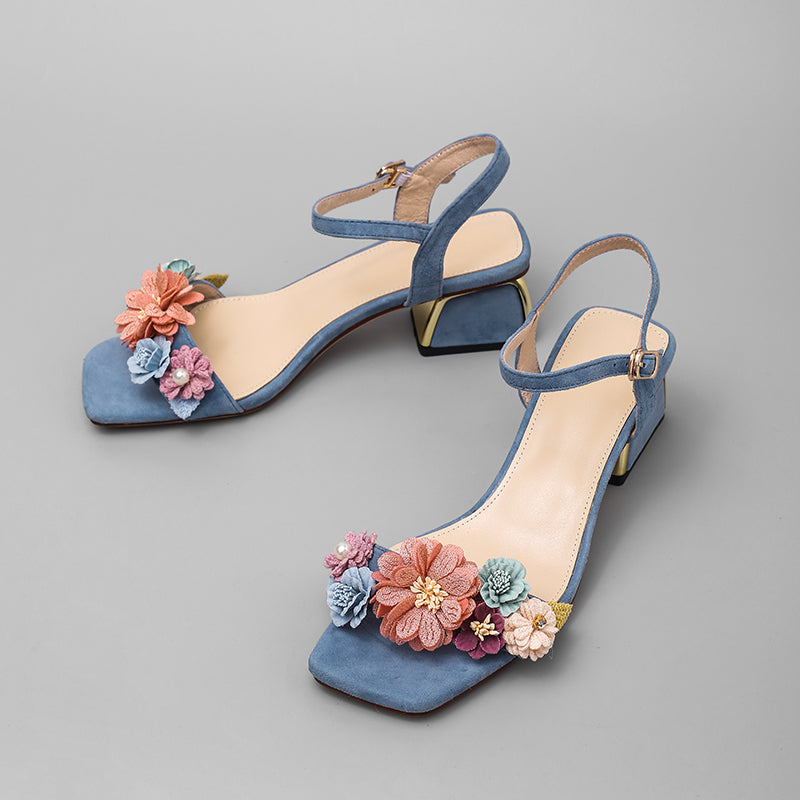 Betty Floral Ankle Strap Sandals Newgew