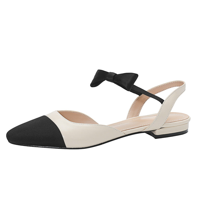 Amy Cap Toe Bowknot Sling back Flats Newgew