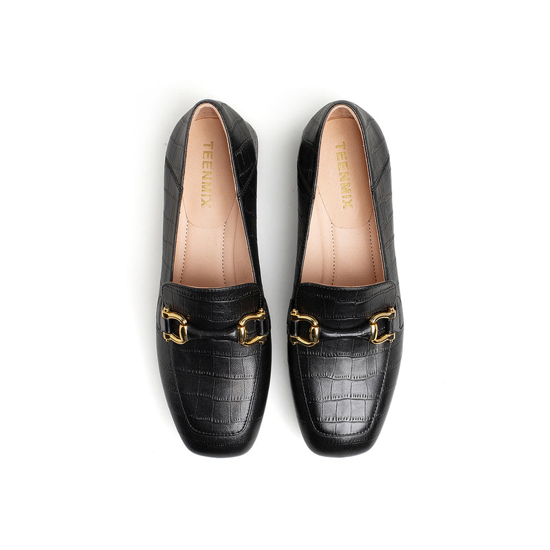 Chunky Heel Retro Commuter Loafers Newgew