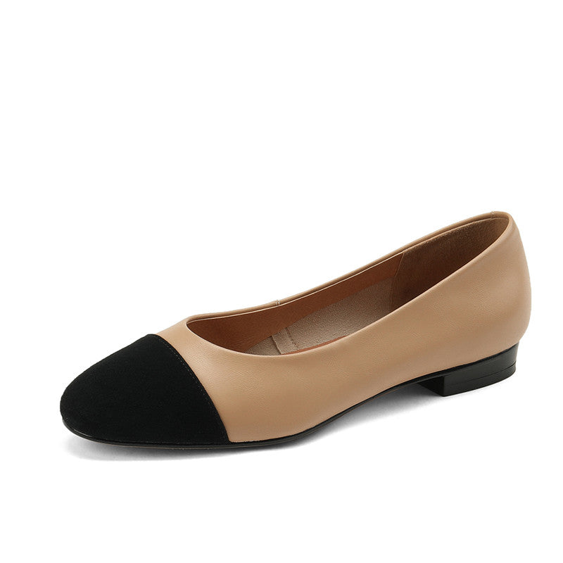 Fajr Nude Leather Flats for Women NEW GEW