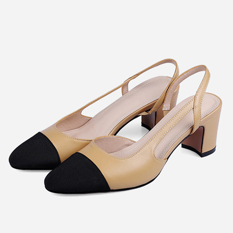 Blake Cap Toe Chunky Heel Slingbacks Pumps Newgew