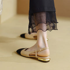 Frady Cap Toe Slingback Flats Nude Newgew