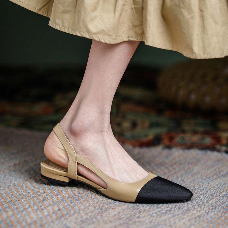 Peace Cap Toe Slingback Flats Newgew