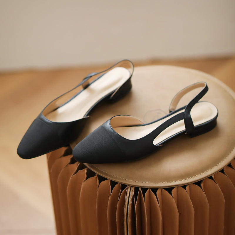 Peace Cap Toe Slingback Flats Newgew