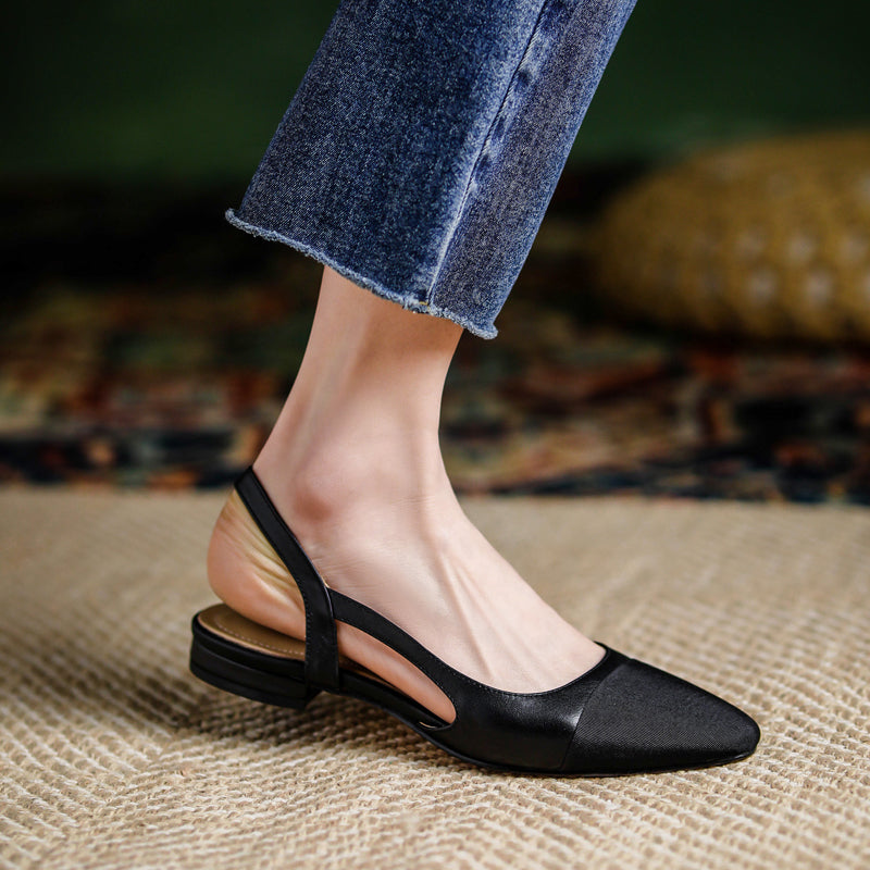 Peace Cap Toe Slingback Flats Newgew