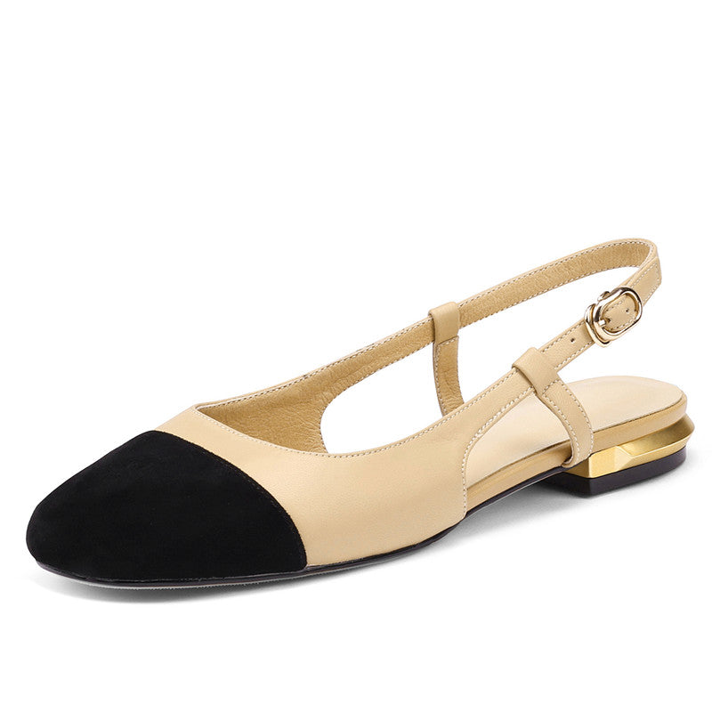 Frady Cap Toe Slingback Flats Nude Newgew