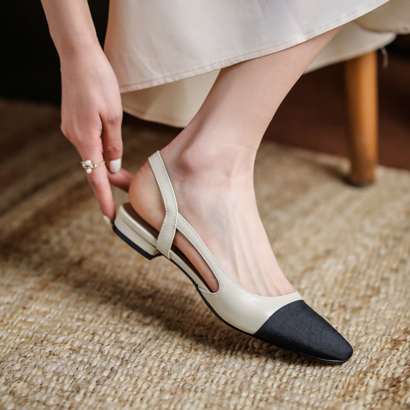 Peace Cap Toe Slingback Flats Newgew