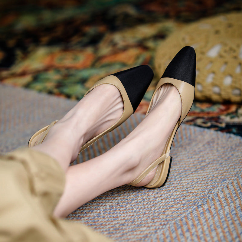 Peace Cap Toe Slingback Flats Newgew