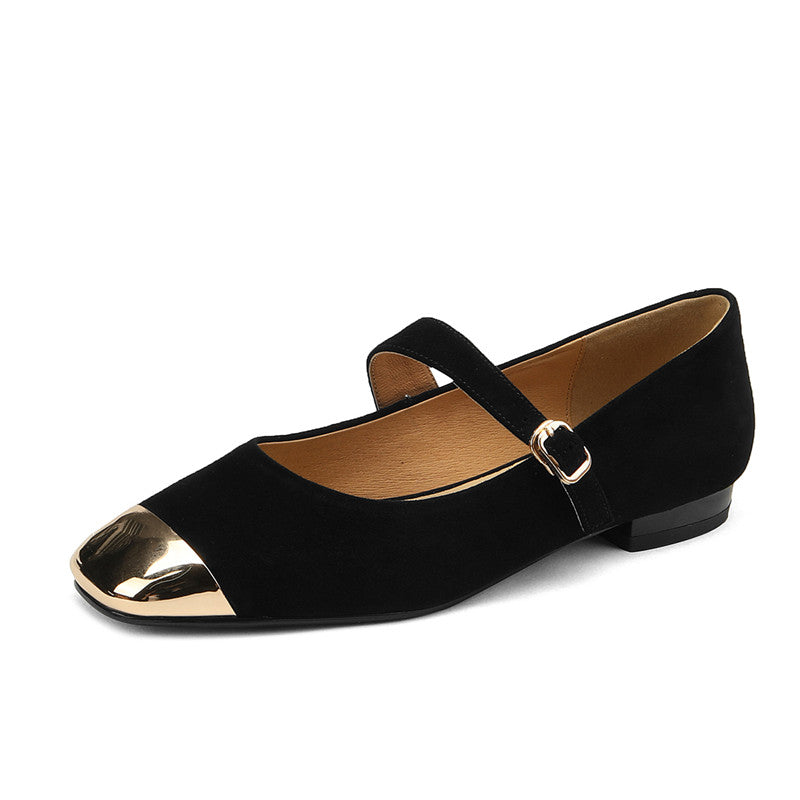 Fanny Black Suede Mary Jane Shoes NEW GEW