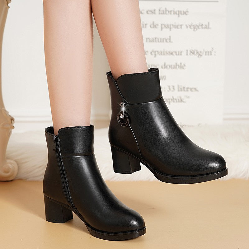 Velvet Short Boots Newgew