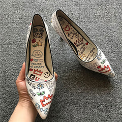 Berna Emoji Print Heels Newgew