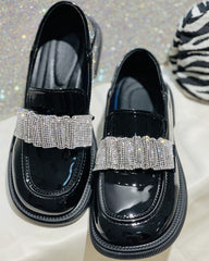 Studded Ruched Strap Slip On Loafers Newgew