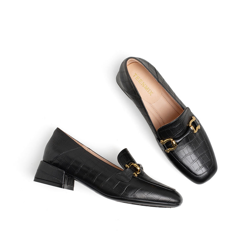 Chunky Heel Retro Commuter Loafers Newgew