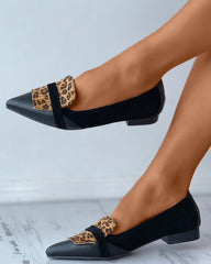 Leopard Pointed-toe Low Cut Flat Sandals Newgew