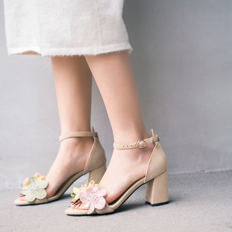 Bessi Floral Ankle Strap Sandals Newgew