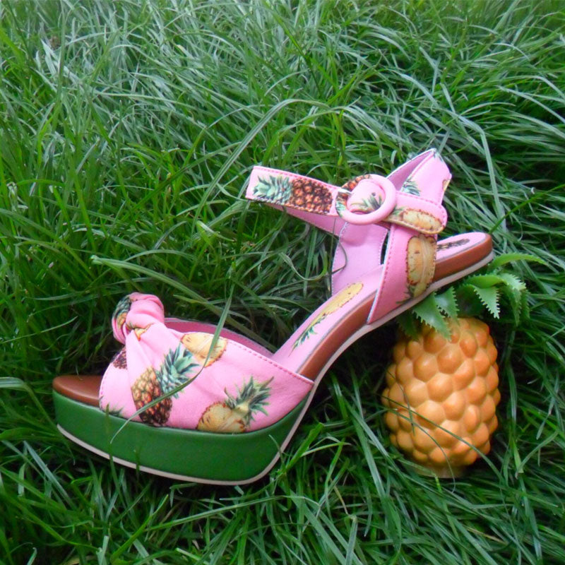 Marion Novelty Heel Fruit Print Platform Sandals newgew
