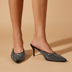NewRiveted High-heeled Thin Heel Pointed Sandals Newgew