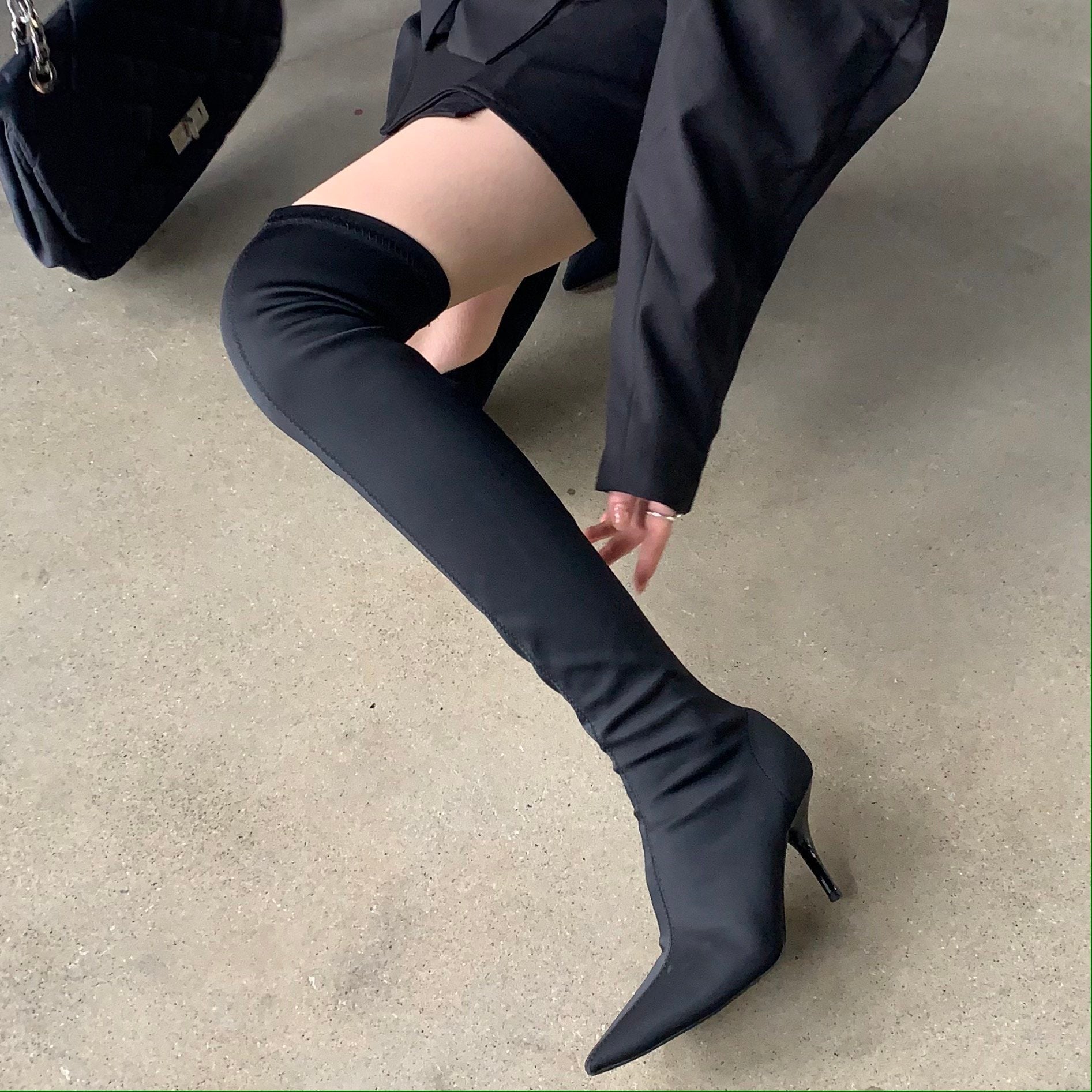 Pointed Toe Stiletto Heel Over-the-knee Boots Newgew