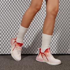 Lace-up Front Knit Running Shoes Newgew