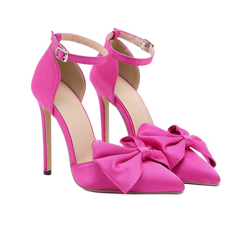 Satin Material Bow High Heels Newgew