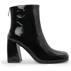 British Style Chunky Square Toe Mid-calf Boots Newgew