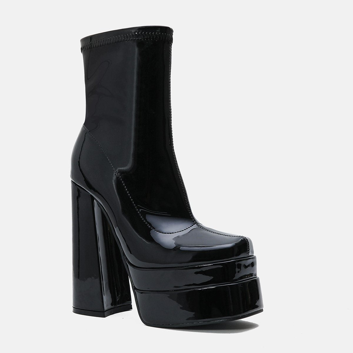 High Waterproof Platform Thick Heeled Side Zip Boots Newgew