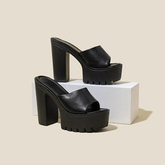 Minimalist Chunky Heeled Sandals Newgew