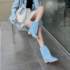 Ruffled Sleeve Linen Boots Newgew