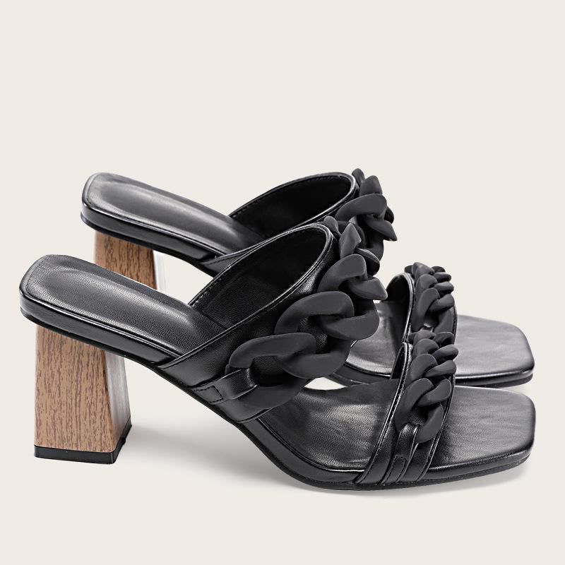 Chunky Square Toe Sandals Newgew