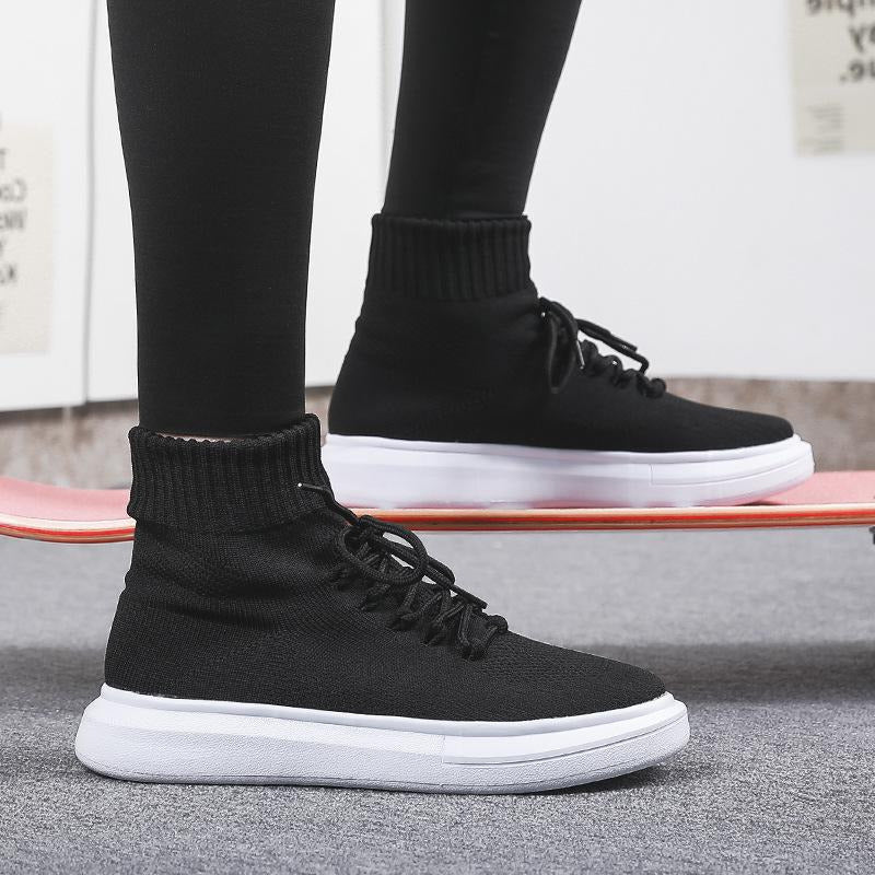 Front Lace-up Flying knit Casual Sneakers Newgew