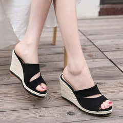 Minimalist Wedge Slide Sandals Newgew