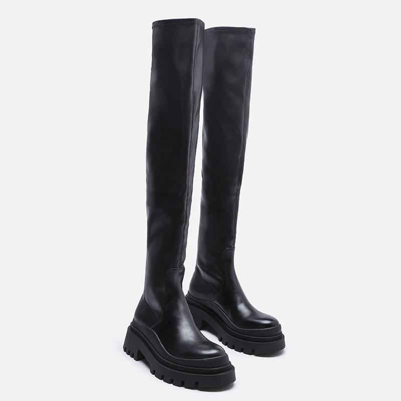 British Style Over-the-knee Thick-soled Boots Newgew