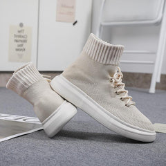 Front Lace-up Flying knit Casual Sneakers Newgew