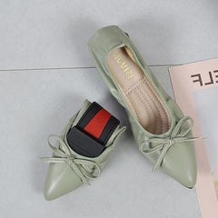 Bow Decor Pointed Toe Ballet Flats Newgew