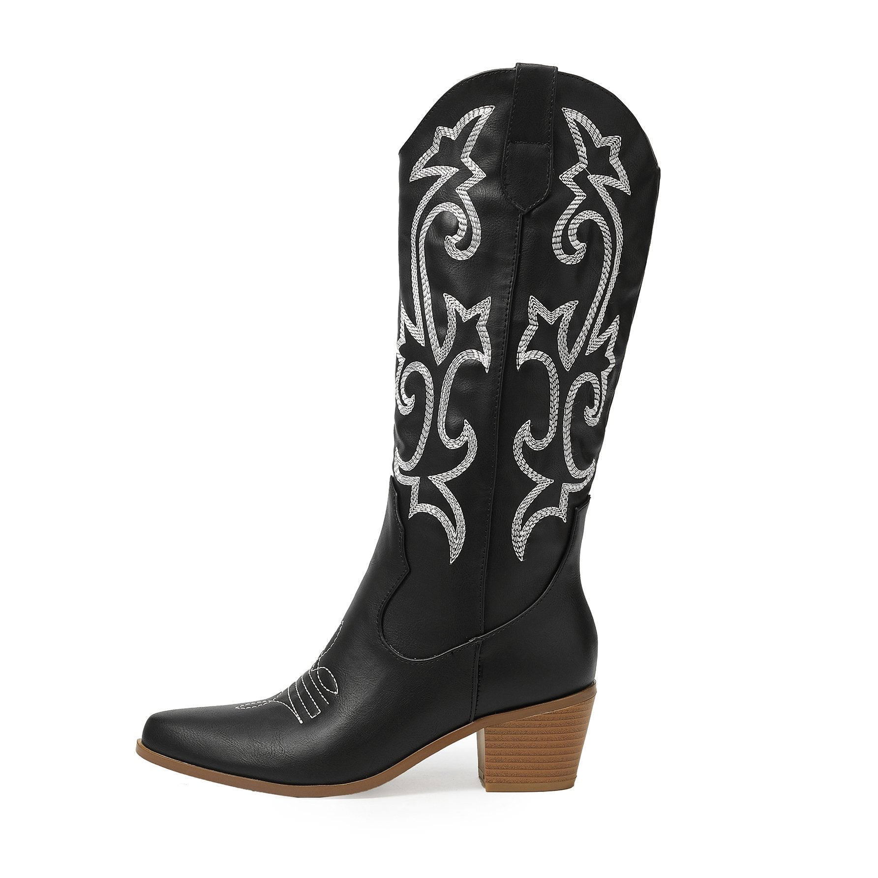 Vintage Chunky Heeled Embroidered Western Boots Newgew