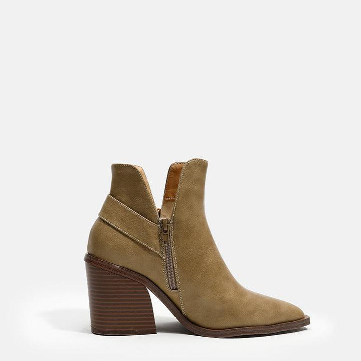 Chunky Heel Pointed Toe Chelsea Boots Newgew