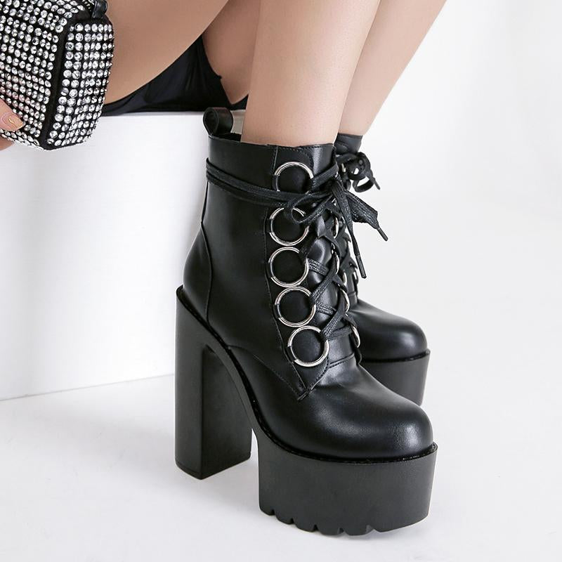 Halloween High Heeled Waterproof Platform Padded Boots Newgew