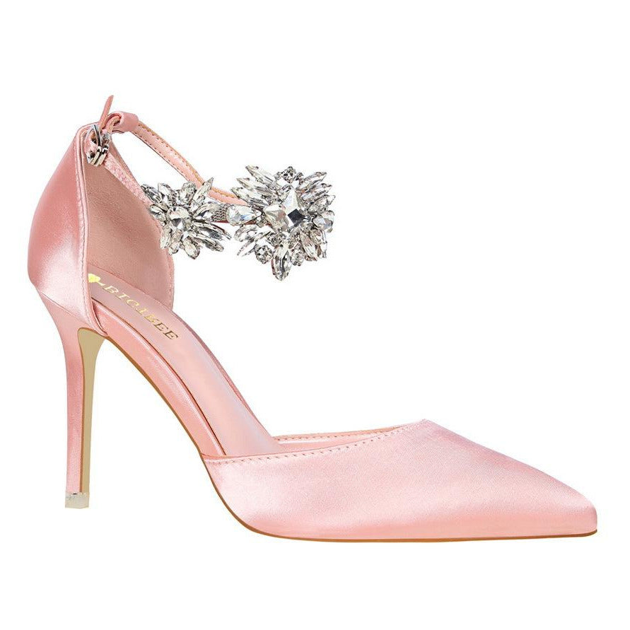 Rhinestone Decor Ankle Strap Stiletto Pumps Newgew