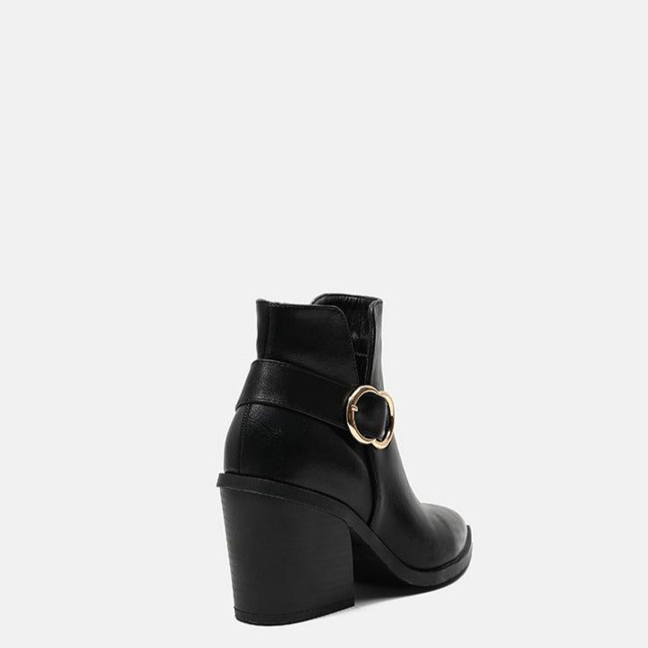 Chunky Heel Pointed Toe Chelsea Boots Newgew