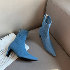 Fashionable Pointed Toe Blue Cowboy Boots Newgew