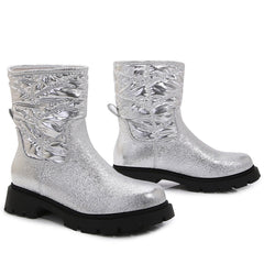 Silver Platform Chunky Boots Newgew